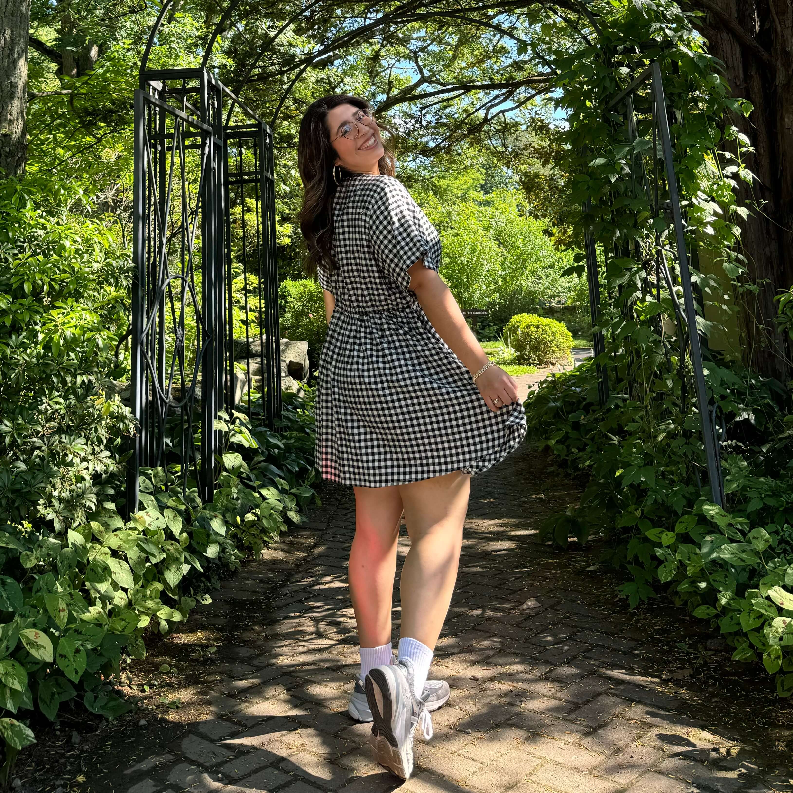 Gingham Dress - Black