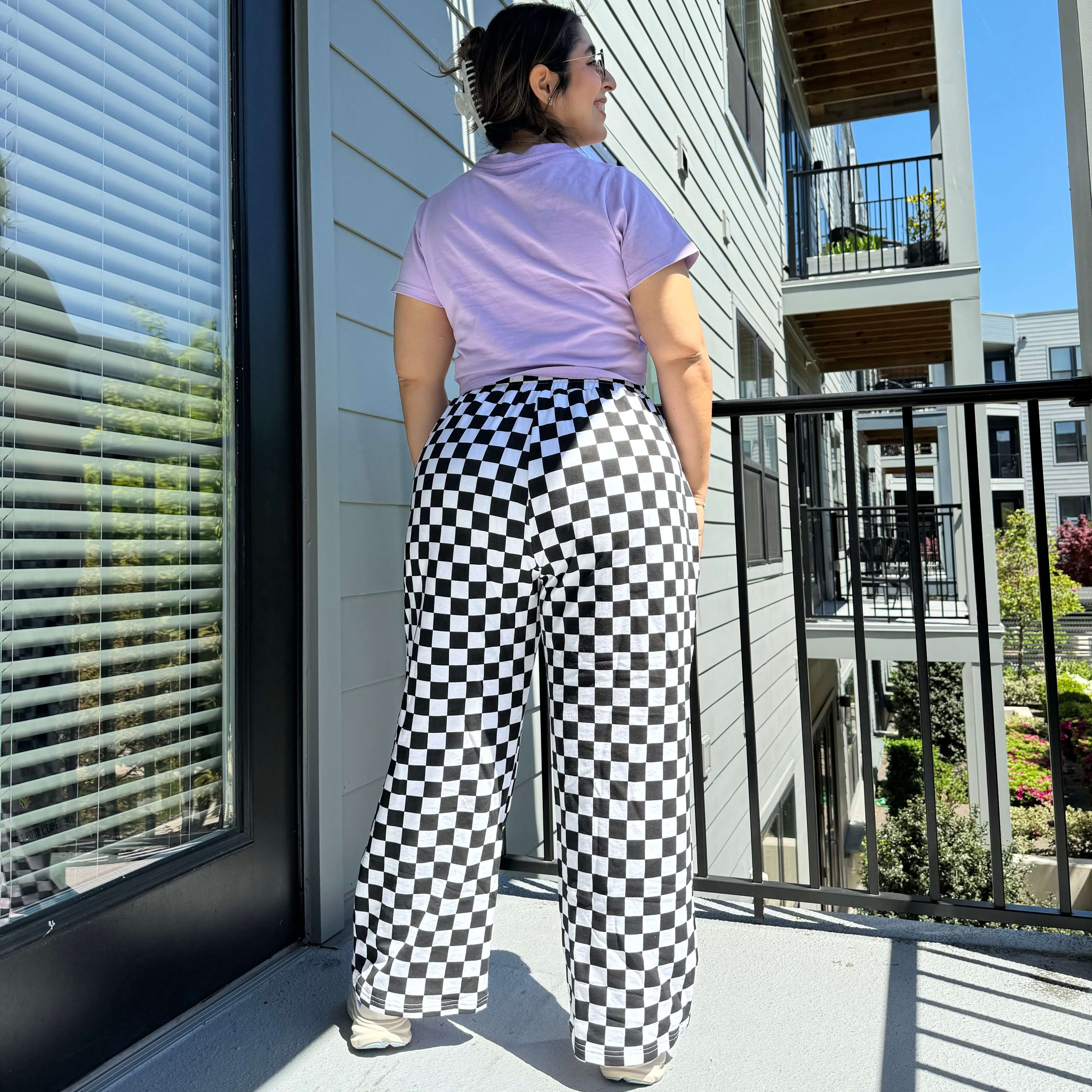 29" Inseam Be Yourself Pants - Checker Black