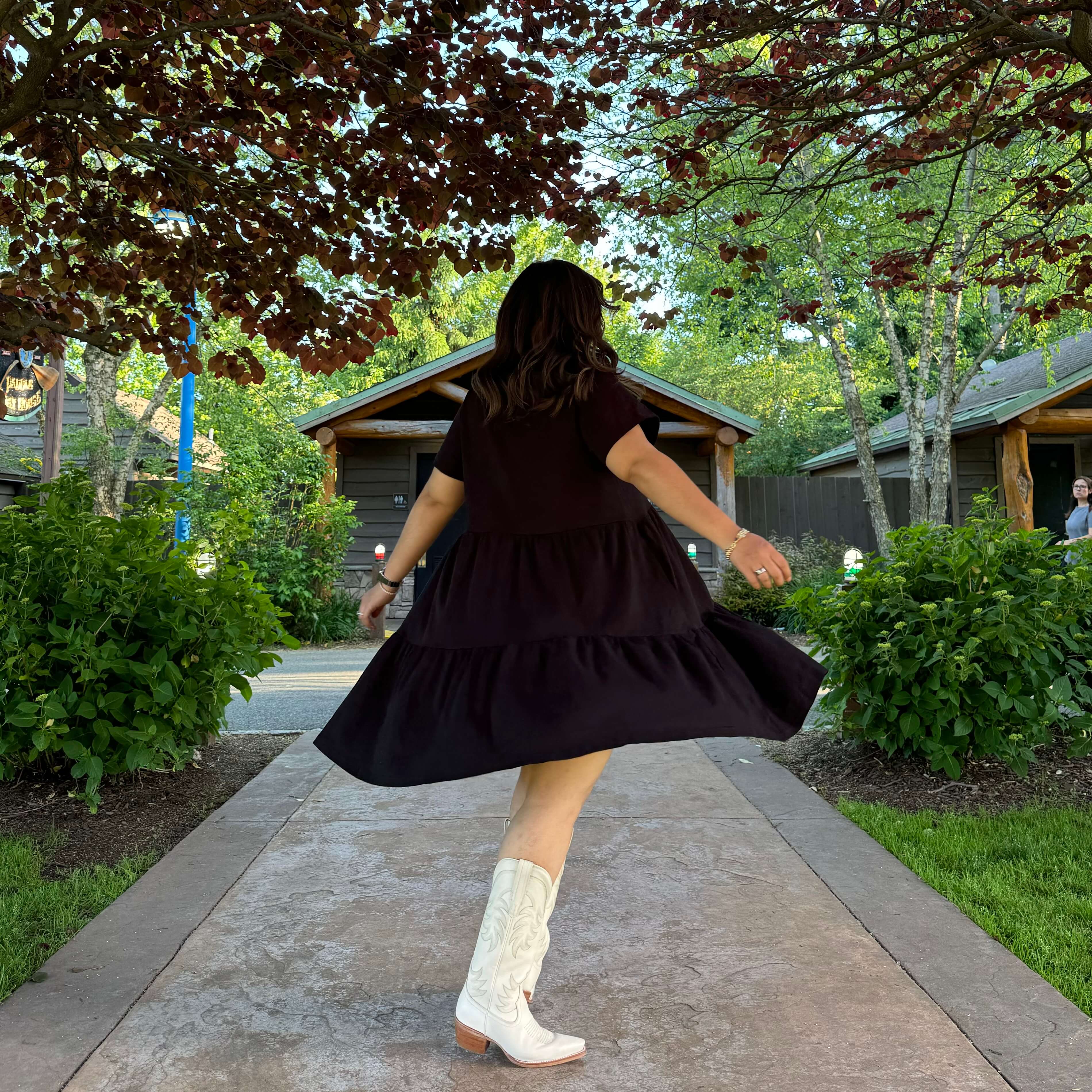 Tiered Shirt Dress - Black *Clearance Sale*