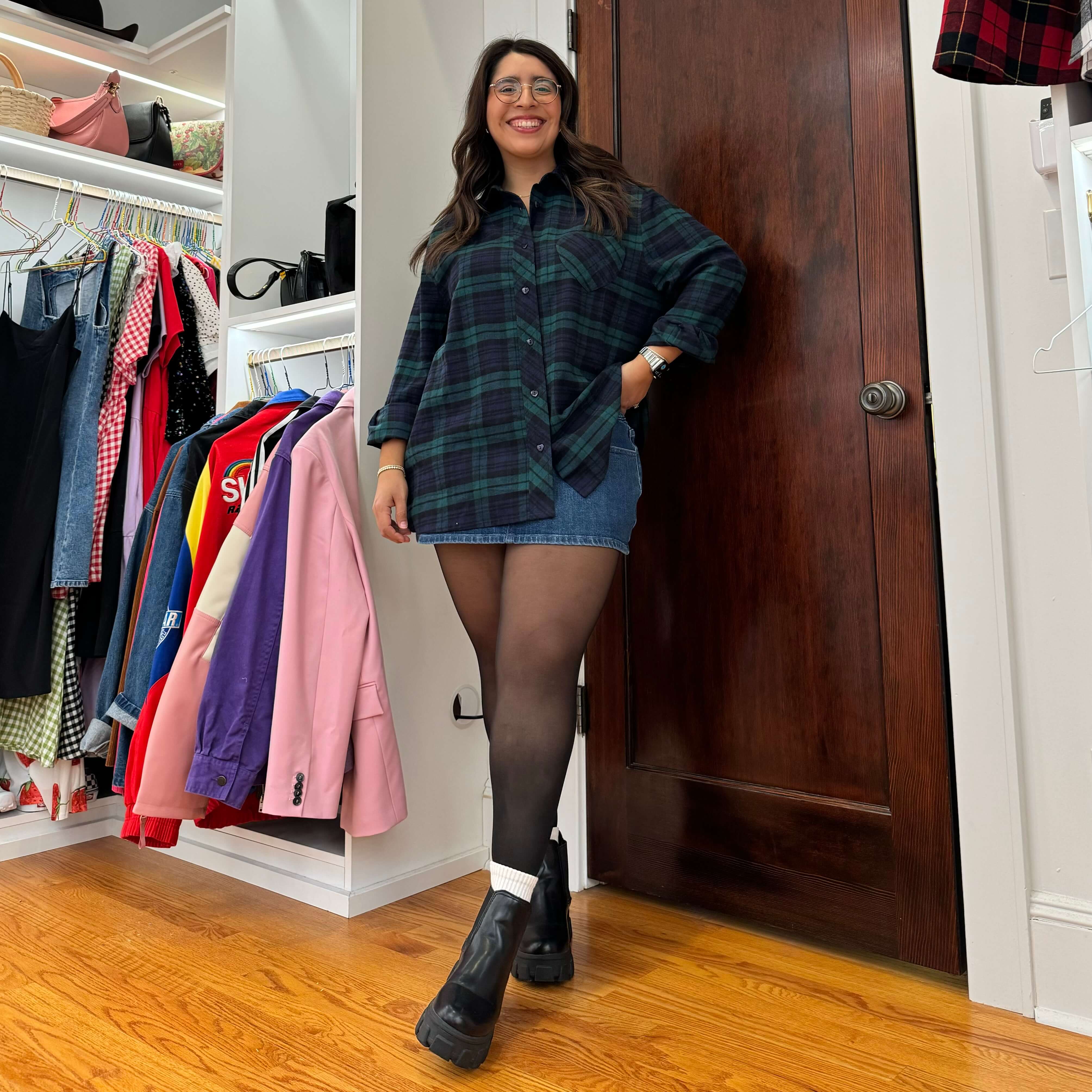 Flannel Long Sleeve Button-Up - Blue/Green