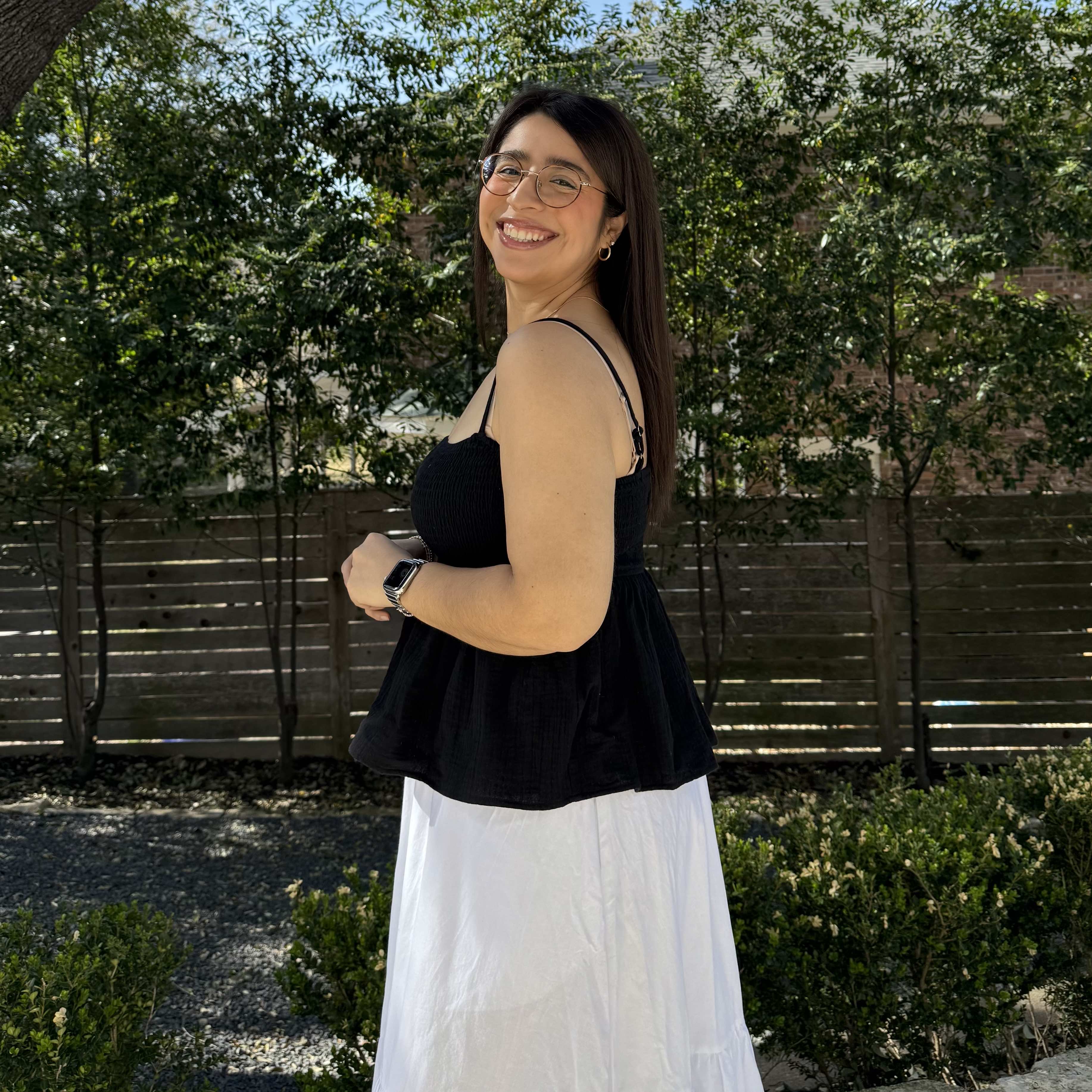 Smocked Strap Peplum Top - Black *Clearance Sale*