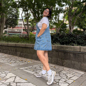 Denim Overall Dress - Light Wash with Bees *Clearance Sale*