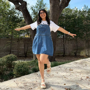 Denim Overall Dress - Medium Wash