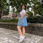 Denim Overall Dress - Light Wash with Bees *Clearance Sale*