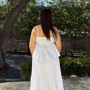 Smocked Strap Peplum Top - Tofu *Clearance Sale*