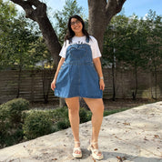 Denim Overall Dress - Medium Wash