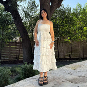 Wildflower Maxi Dress - Cream/Blue *Clearance Sale*