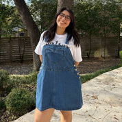Denim Overall Dress - Medium Wash