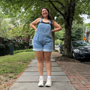 Denim Overall Shorts - Light Wash