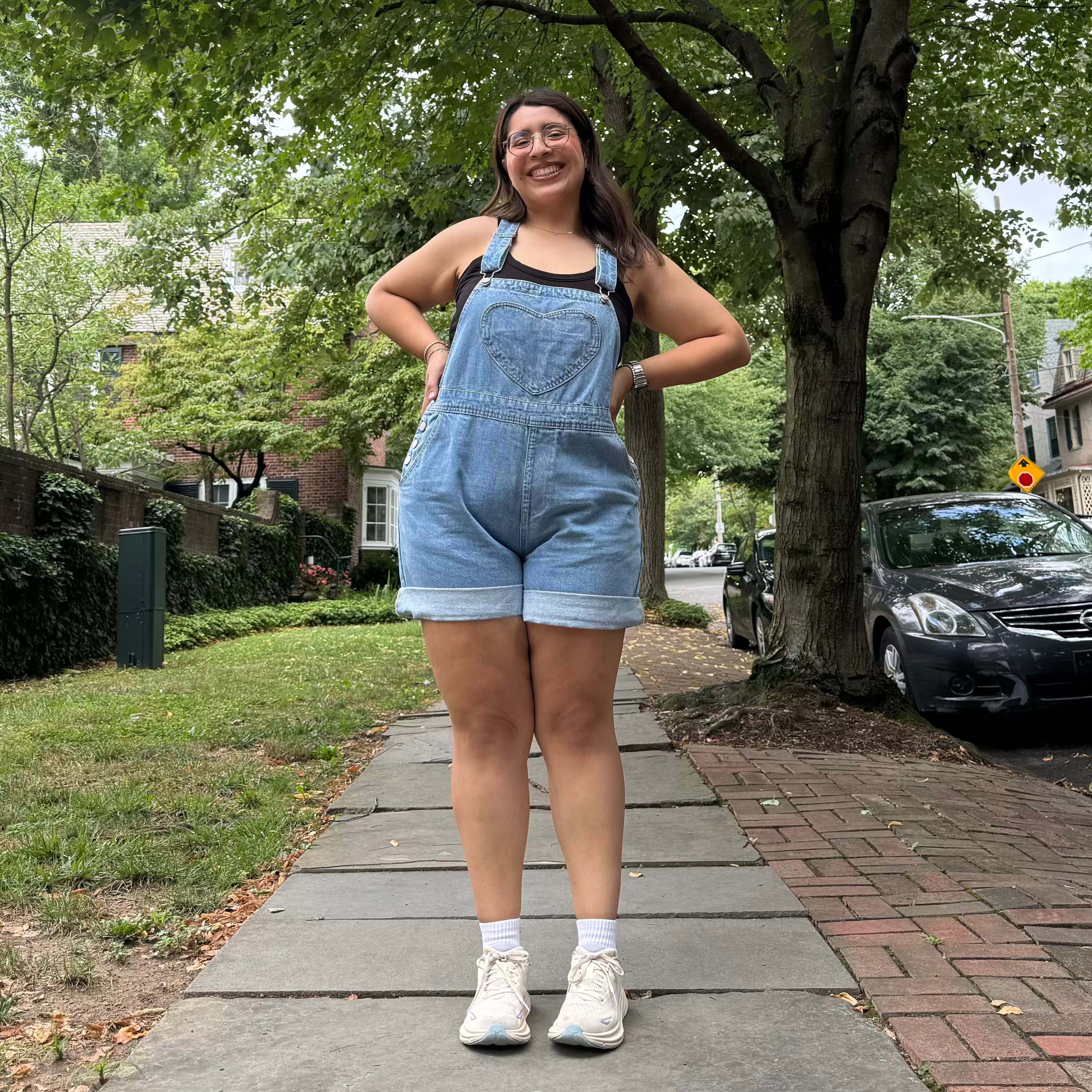 Denim Overall Shorts - Light Wash