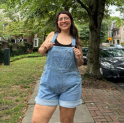 Denim Overall Shorts - Light Wash