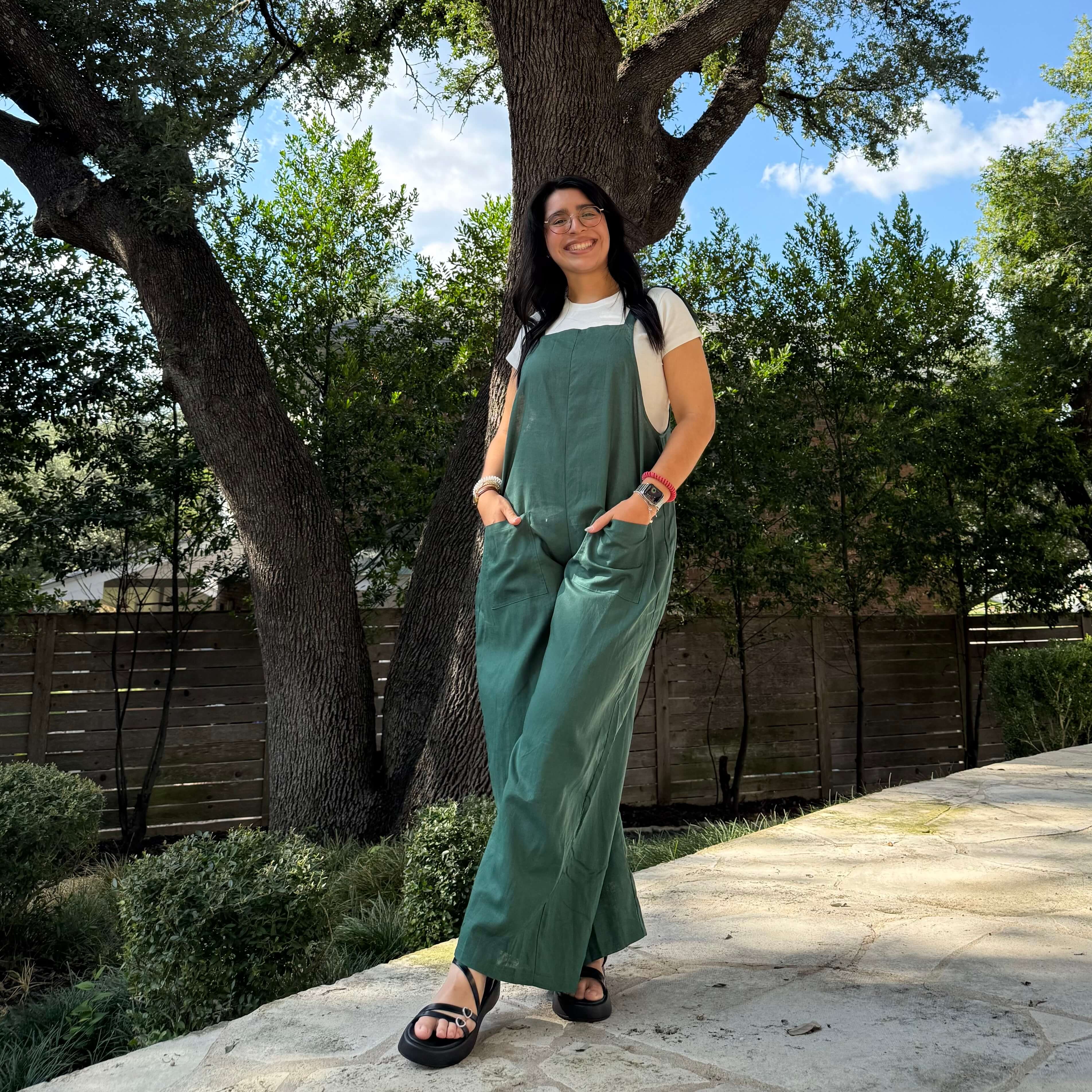 Linen Overalls - Pine