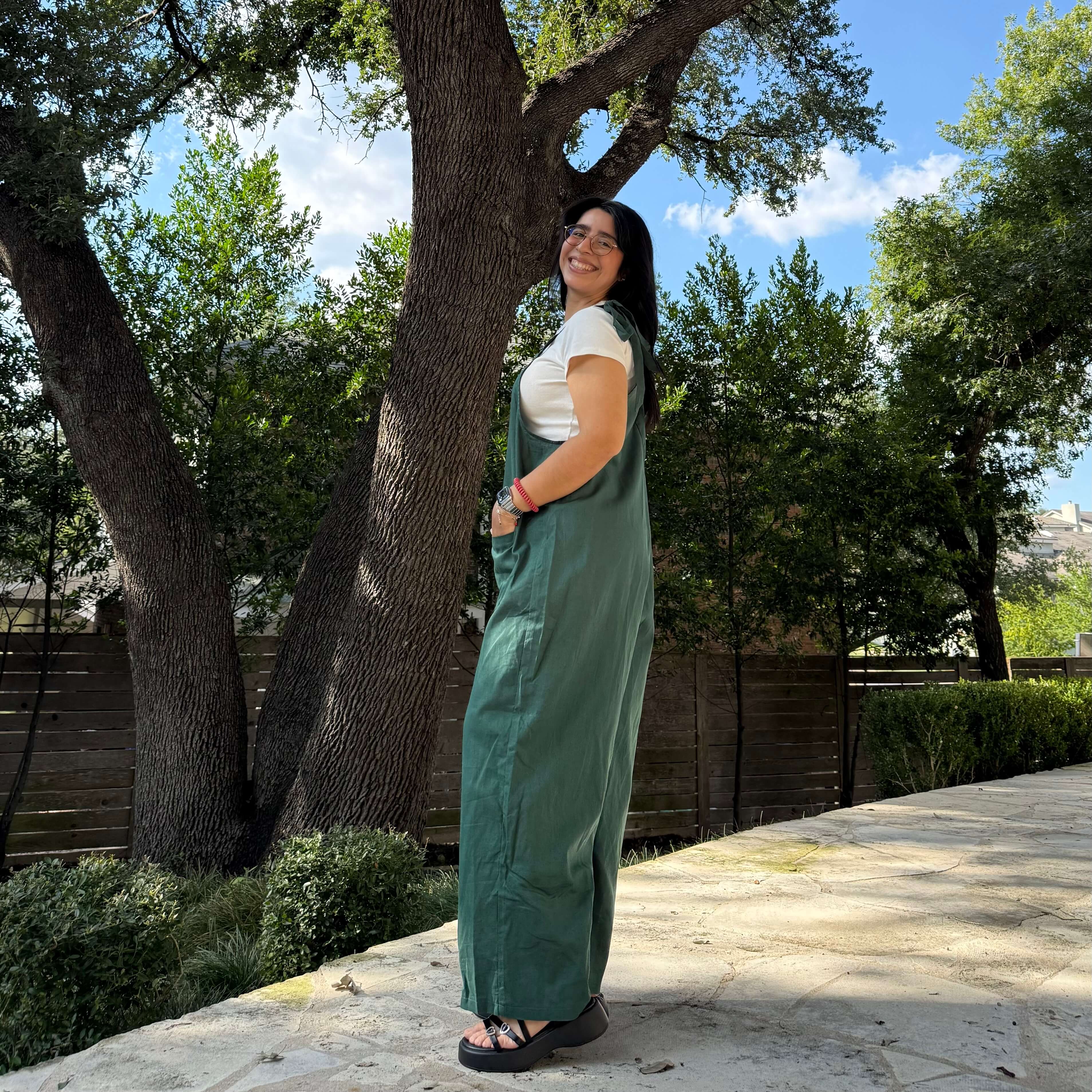 Linen Overalls - Pine