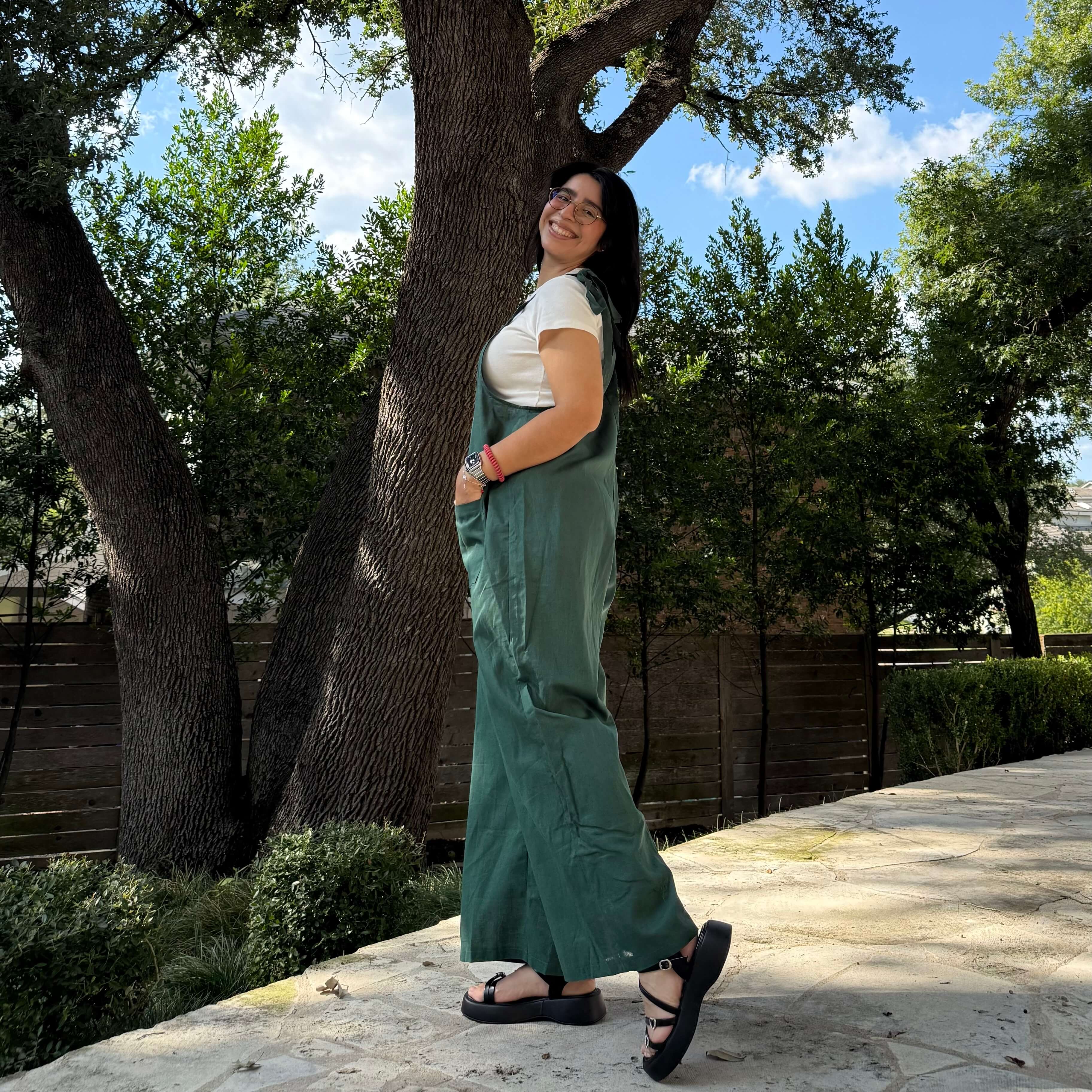 Linen Overalls - Pine