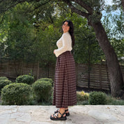 Harvest Moon Skirt - Cranberry Plaid