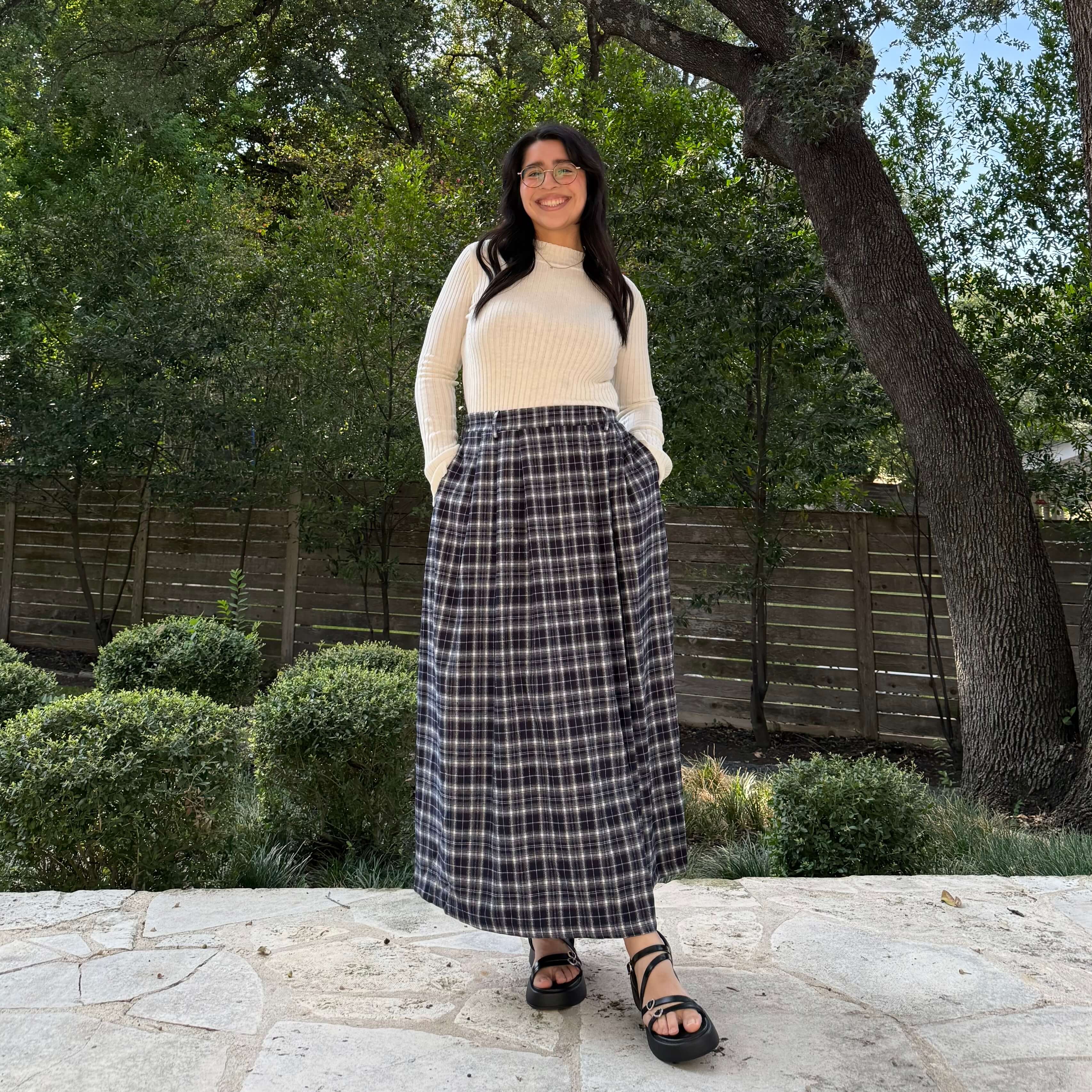 Harvest Moon Skirt - Blueberry Plaid