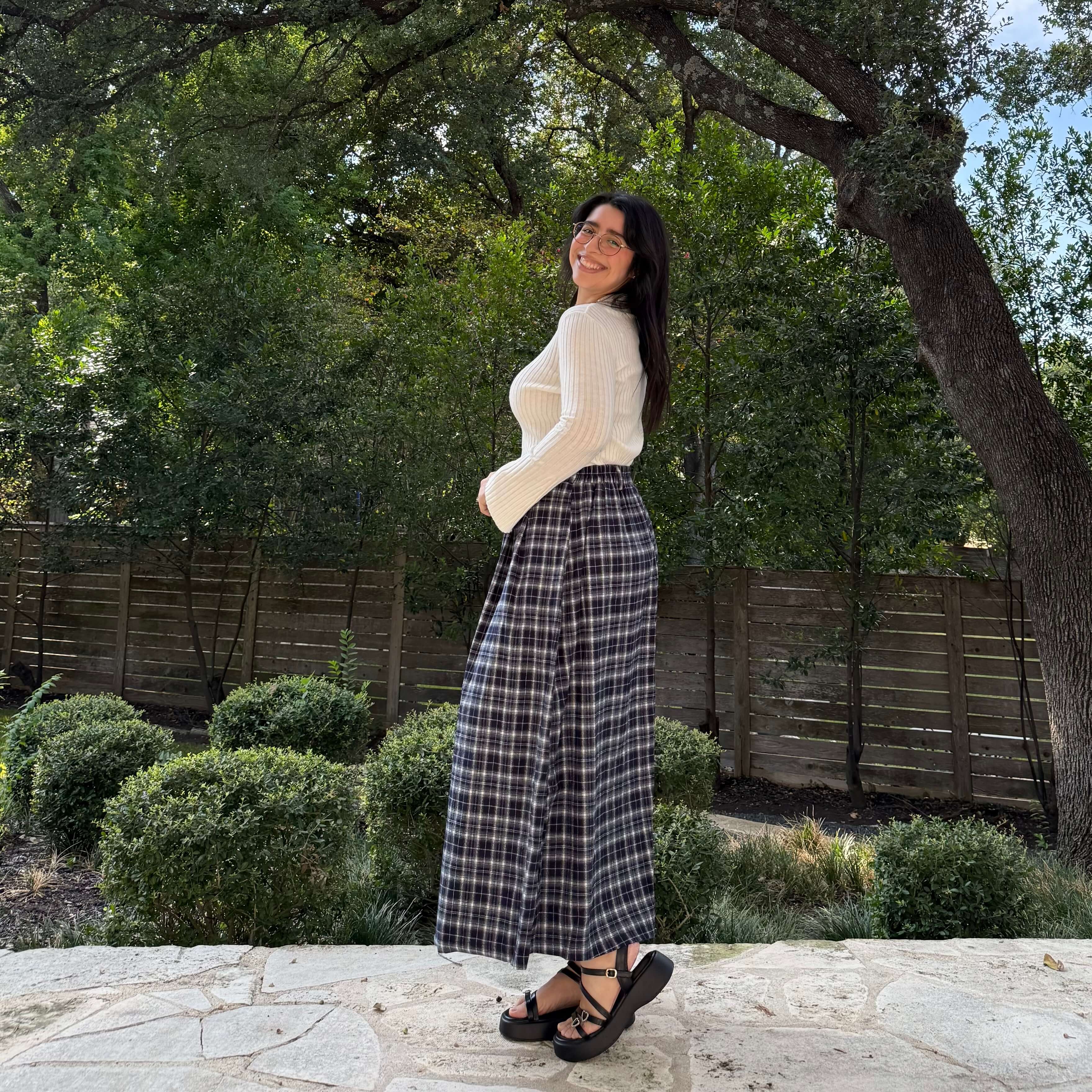 Harvest Moon Skirt - Blueberry Plaid