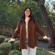 Cozy Long-Sleeve Button-Up - Chocolate Plaid *Clearance Sale*