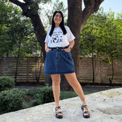 Original Denim Mini Skirt - Medium Wash