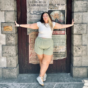Summer Gingham Shorts - Matcha *Clearance Sale*